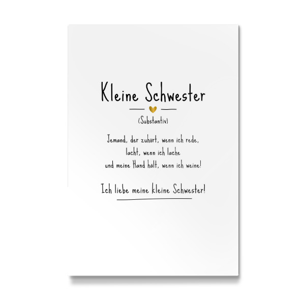 Galerie-Print "Kleine Schwester | Definition (DE)" 30x20 cm artboxONE