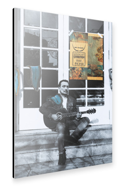 Alu-Dibond "Dali, guitar music outdoors" 30x20 cm artboxONE