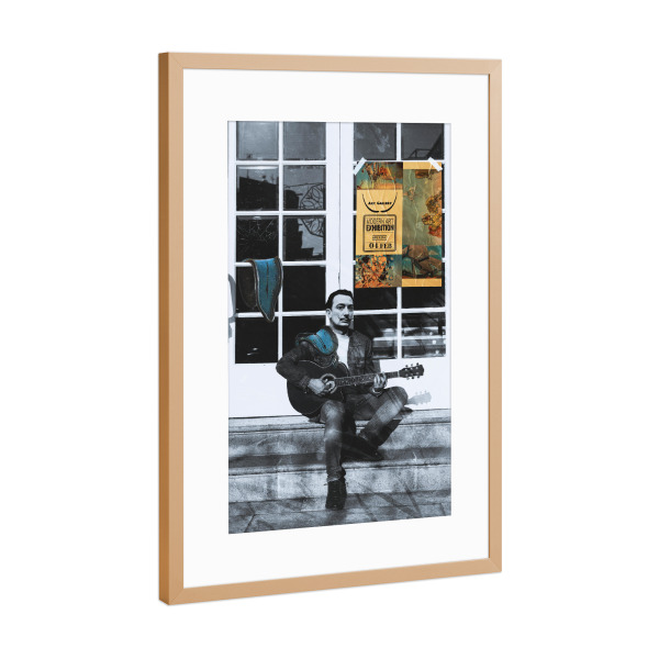 Poster mit Rahmen Kupfer "Dali, guitar music outdoors" artboxONE - Menschen,Musik