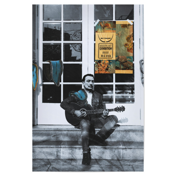 Poster 30x20 cm "Dali, guitar music outdoors" artboxONE - Menschen,Musik