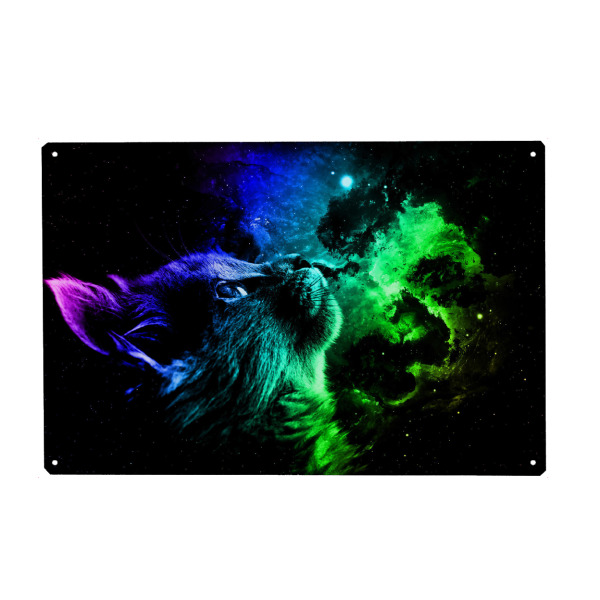 Holzbild "Cat Galaxy" artboxONE - Natur,Tiere,Galaxy