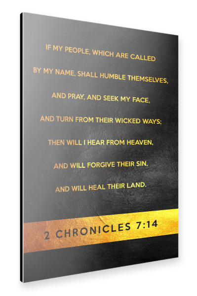 Alu-Dibond "2 Chronicles 7:14" 30x20 cm artboxONE