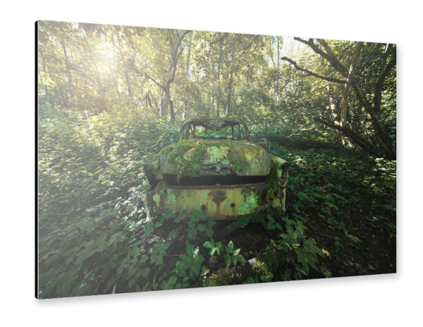 Alu-Dibond "Parking in the Forest" 30x20 cm artboxONE