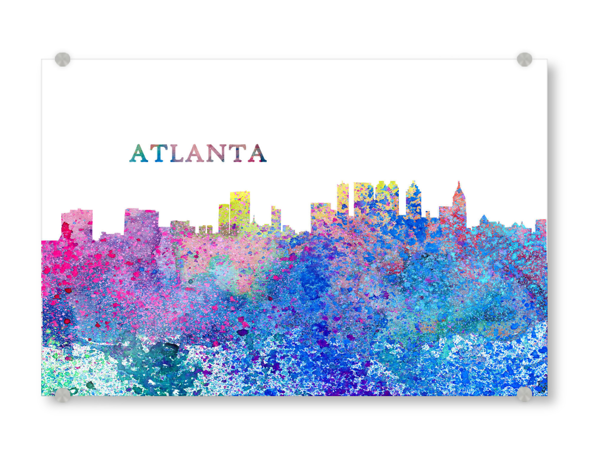 Acrylglasbild "Atlanta Georgia Skyline Silhouette" artboxONE - Städte,Reise