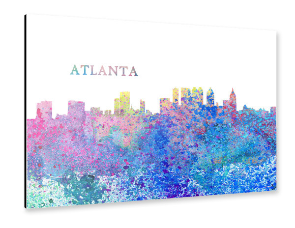 Alu-Dibond "Atlanta Georgia Skyline Silhouette" 30x20 cm artboxONE