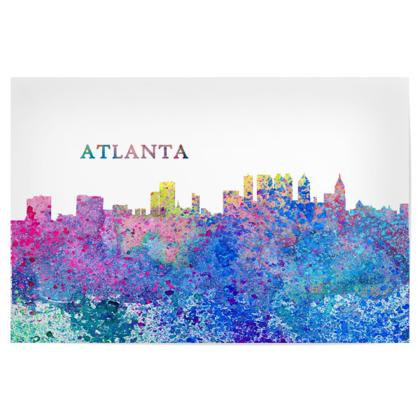 Poster "Atlanta Georgia Skyline Silhouette" artboxONE - Städte,Reise