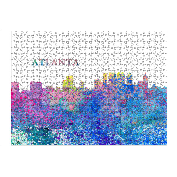 Puzzle Ravensburger "Atlanta Georgia Skyline Silhouette" artboxONE - Städte,Reise