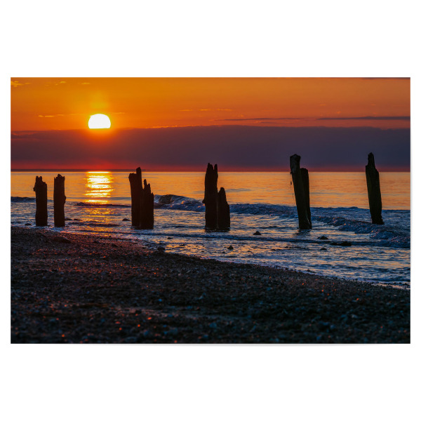 Poster "Buhnen im Sonnenuntergang" artboxONE - Natur,Reise,Reise / Strand und Meer