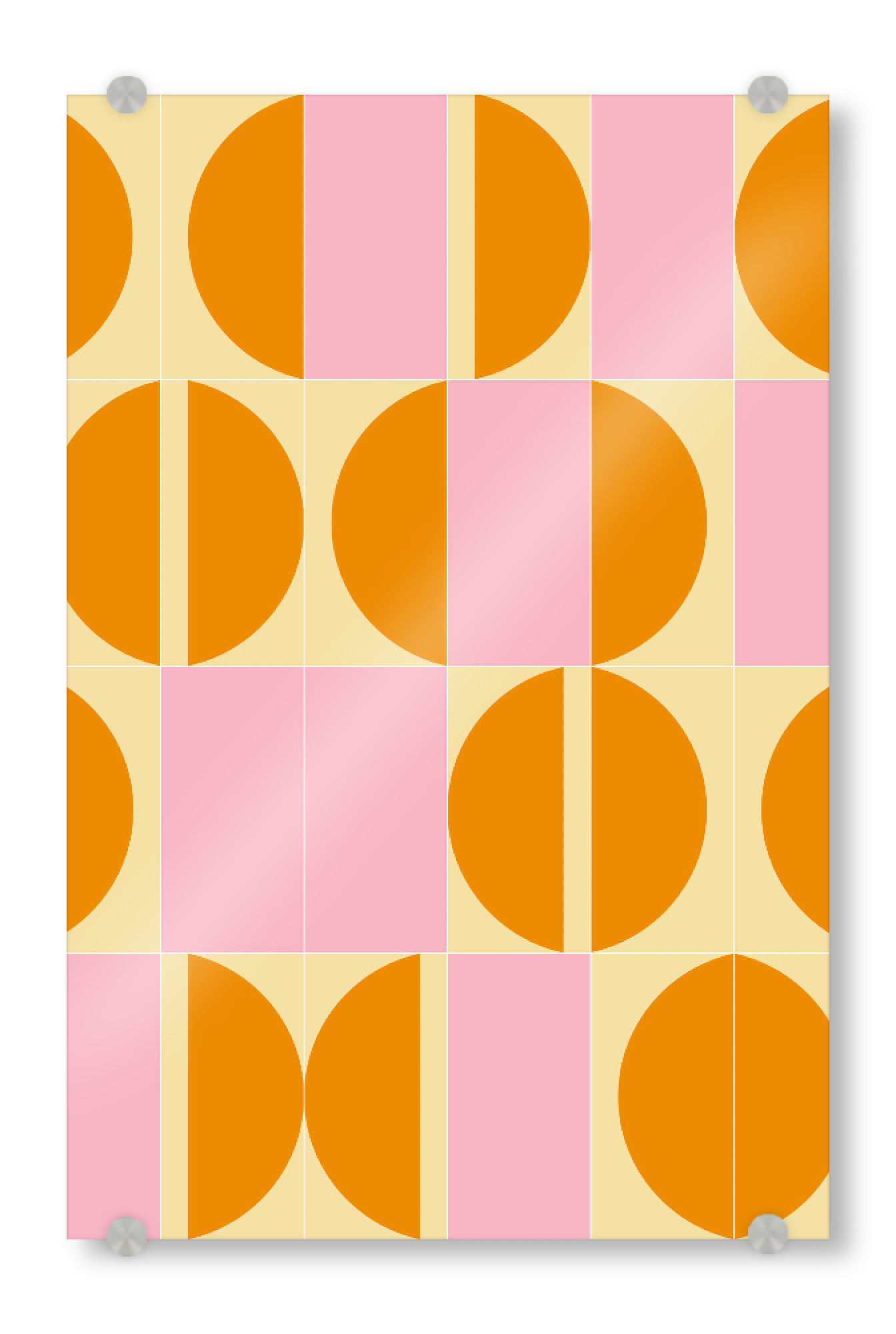 Acrylglasbild "Sunny Tiles First" artboxONE - Abstrakt,Geometrie - Geometric,Minimalist,Bold,Geometrie,Geometry,Abstract,Abstrakt,Colorful,Bunt