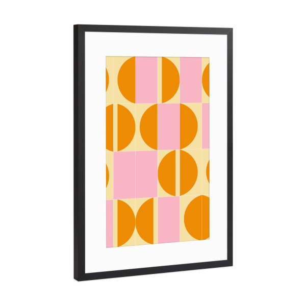 Poster mit Rahmen Schwarz (Metallic) "Sunny Tiles First" artboxONE - Abstrakt,Geometrie