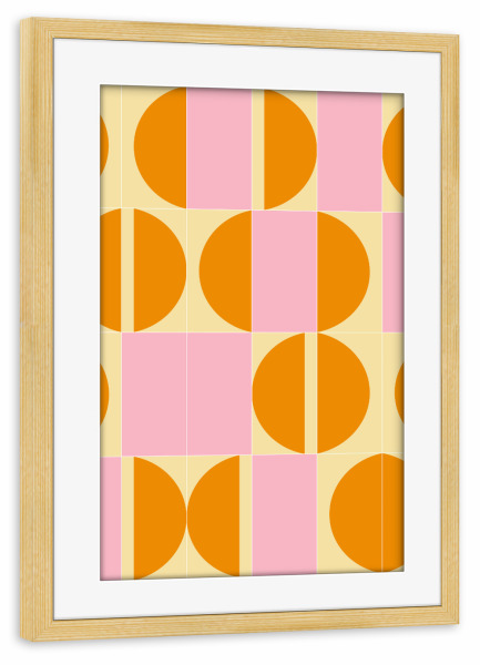 Poster mit Rahmen kiefer "Sunny Tiles First" artboxONE - Abstrakt,Geometrie