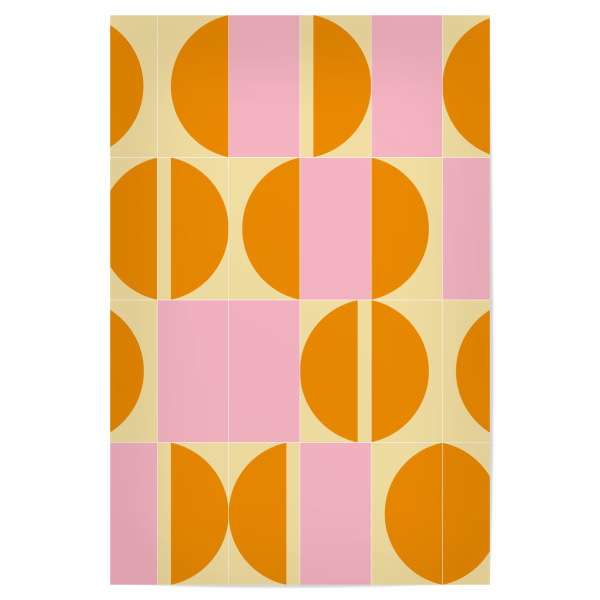 Poster "Sunny Tiles First" artboxONE - Abstrakt,Geometrie - Geometric,Minimalist,Bold,Geometrie,Geometry,Abstract,Abstrakt,Colorful,Bunt