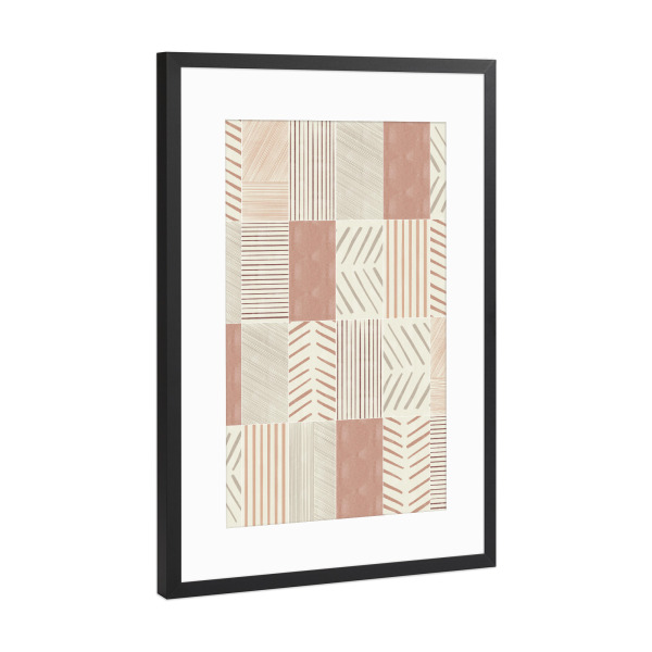 Poster mit Rahmen Schwarz (Metallic) "Rustic Tiles Second" artboxONE - Abstrakt