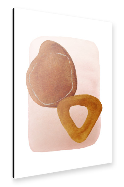 Alu-Dibond "Watercolor Shapes in Red" 30x20 cm artboxONE