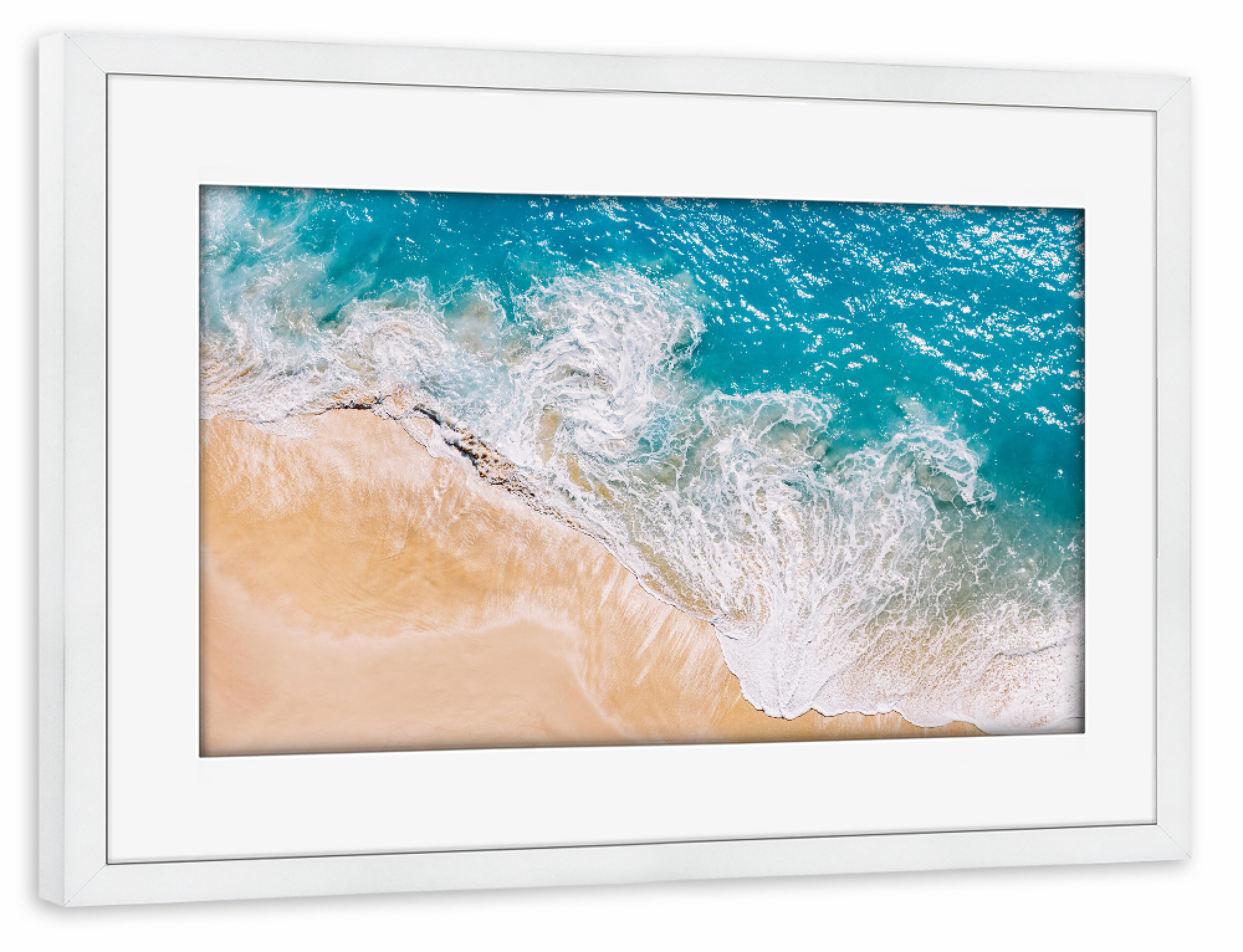 Poster mit Rahmen weiß "Sunny Beach" artboxONE - Natur,Für Kinder,Reise / Strand und Meer,Für Papa