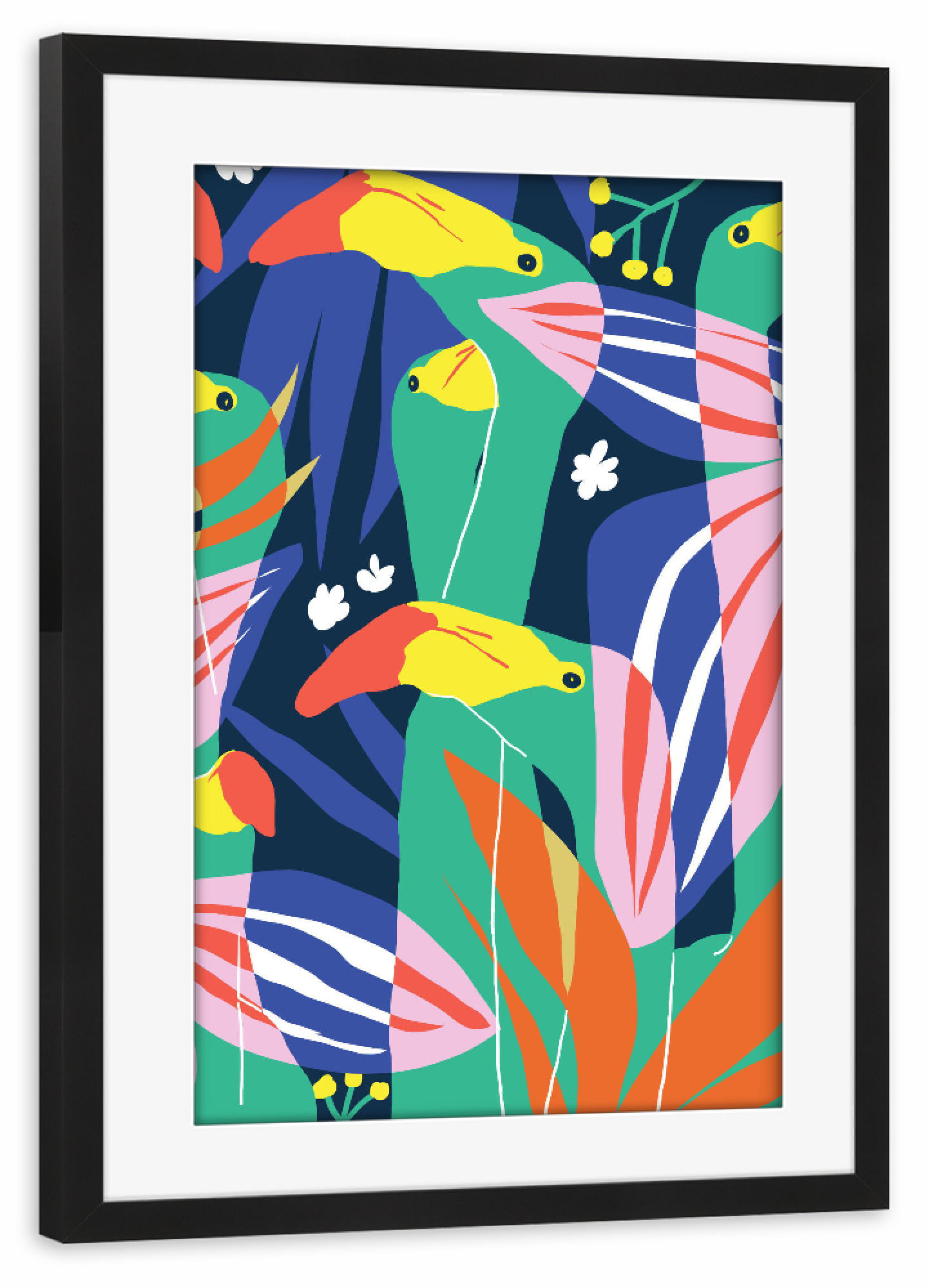 Poster mit Rahmen schwarz "Don't Give a Flock" artboxONE - Natur,Floral,Tiere