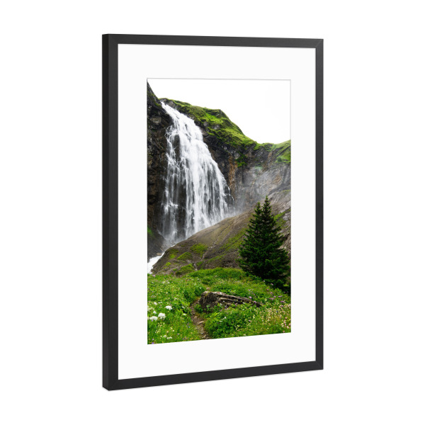 Poster mit Rahmen Schwarz (Metallic) "Upper Engstligen" artboxONE - Natur,Reise