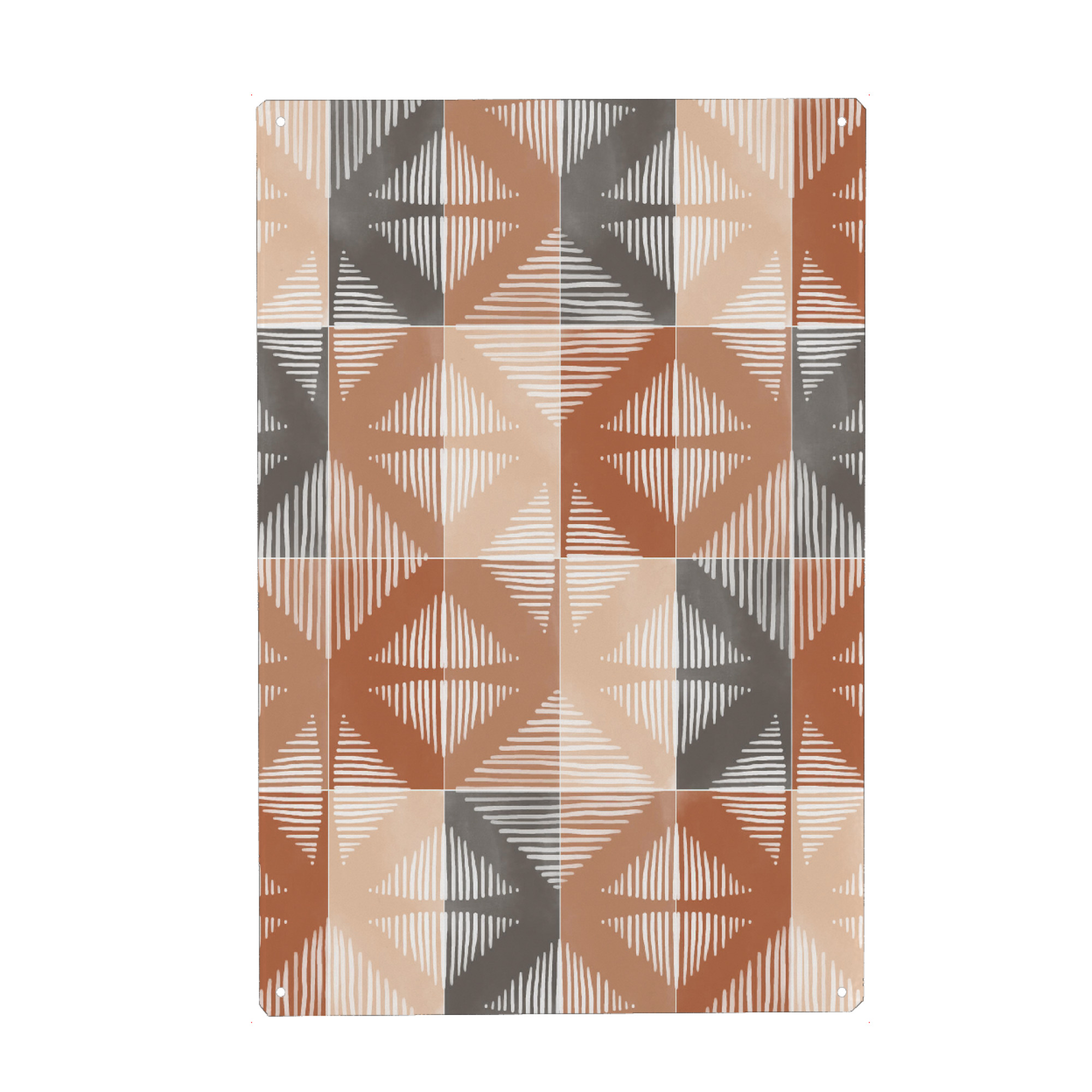 Metall Poster "Mudcloth Tiles First" artboxONE - Abstrakt,Geometrie - Earth tones,Ethnic,Geometrie,Goemetry,Formen,Forms,Abstract,Abstrakt