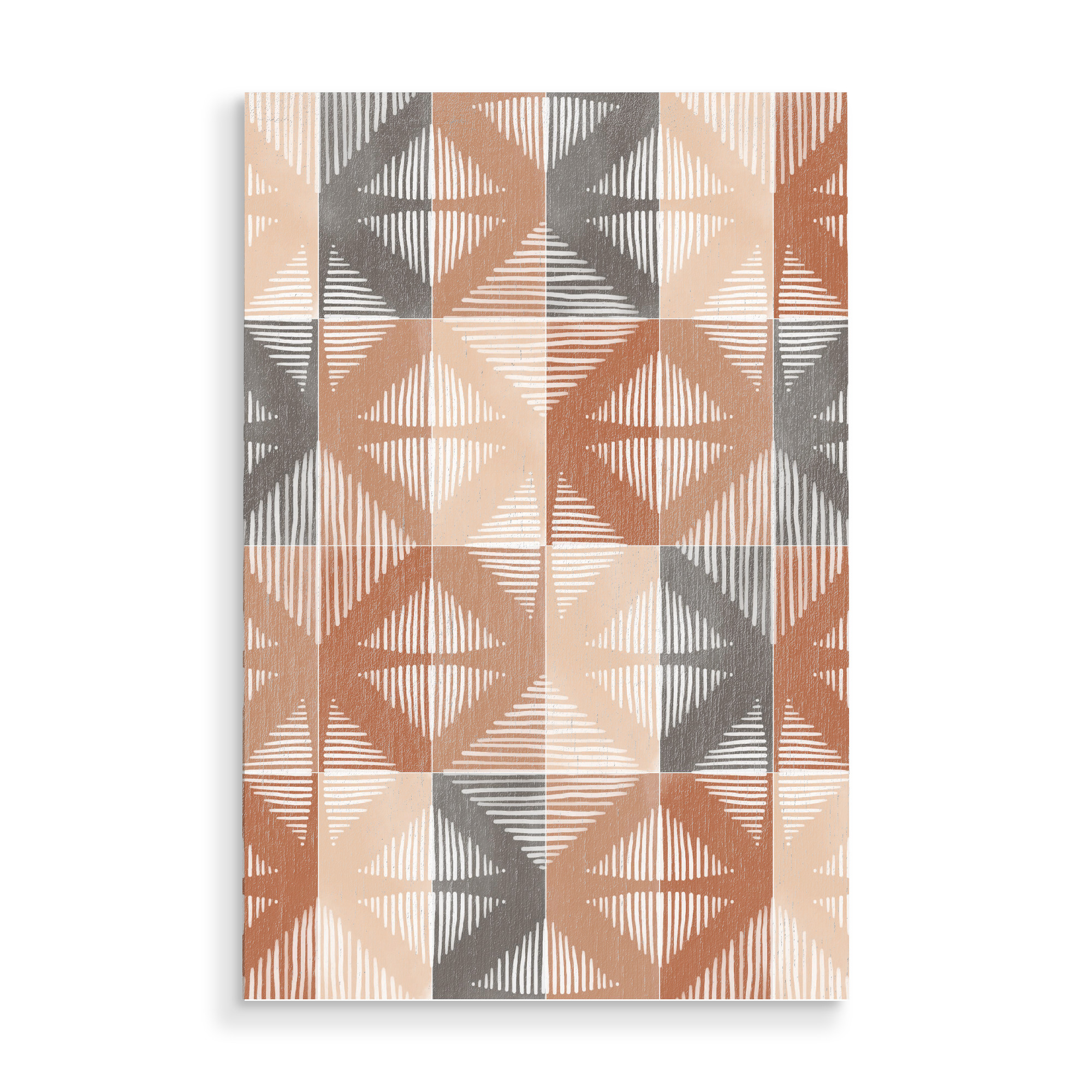 Holzbild "Mudcloth Tiles First" artboxONE - Abstrakt,Geometrie - Earth tones,Ethnic,Geometrie,Goemetry,Formen,Forms,Abstract,Abstrakt