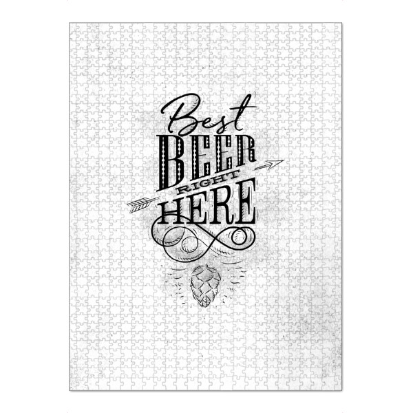 Puzzle Ravensburger "Best beer right here" artboxONE - Typografie,Essen & Trinken,Für Mama,Für Papa,Essen & Trinken / Alkohol