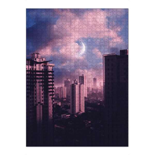 Puzzle Ravensburger "Purple Town" artboxONE - Städte,Architektur