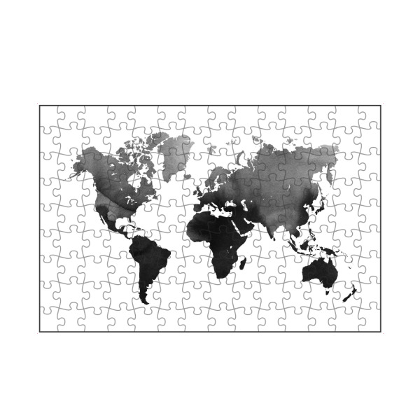 artboxONE Puzzle "Weltkarte - Grautöne" artboxONE - Natur,Reise,Schwarzweiß,Kartografie