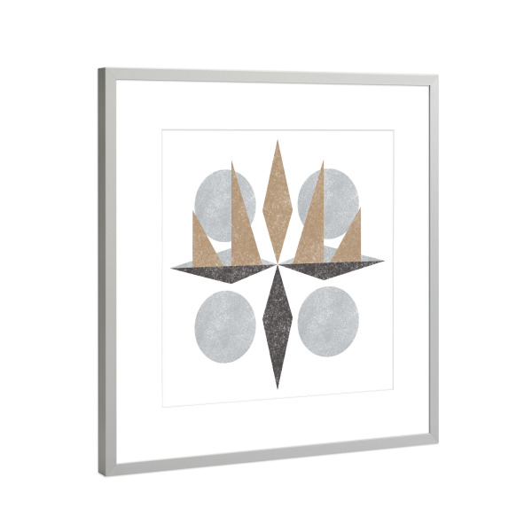 Poster mit Rahmen Silber "Abstract Design Gold and Black" artboxONE - Abstrakt,Geometrie