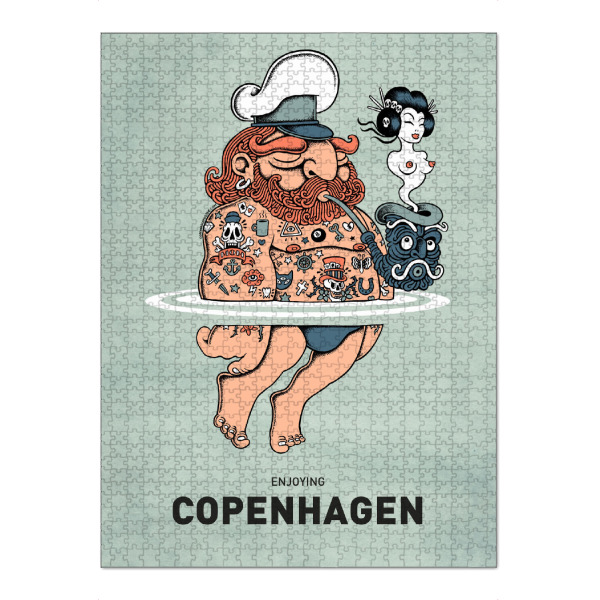 Puzzle Ravensburger "Copenhagen Summer Sailor" artboxONE - Städte,Reise,Streetart,Städte / København,Lustig