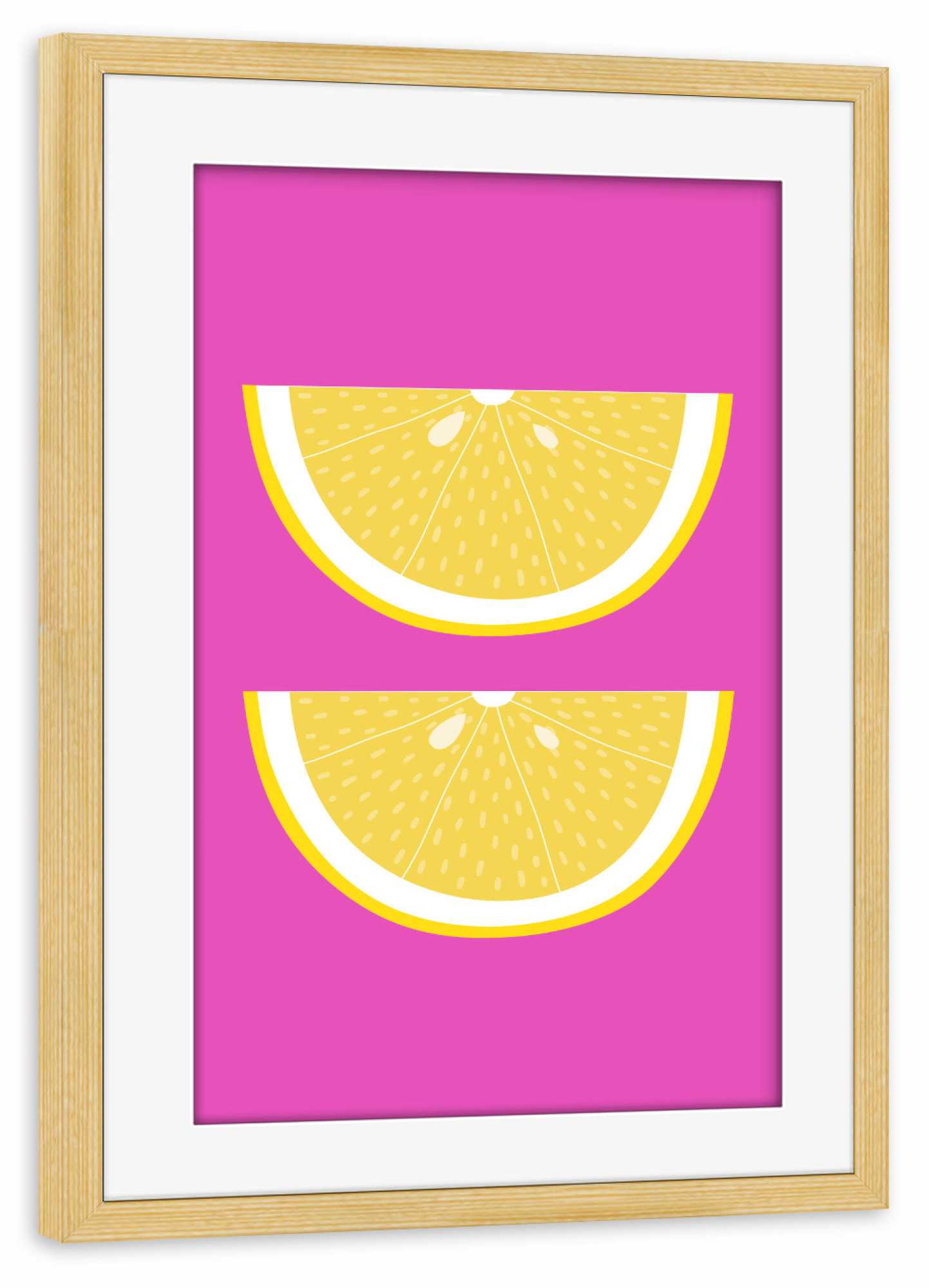 Poster mit Rahmen kiefer "2 Orangenscheiben" artboxONE - Essen & Trinken / Obst & Gemüse