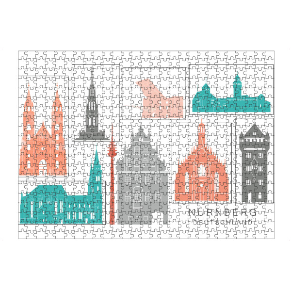 artboxONE Puzzle "Nuremberg skyline coral" artboxONE - Städte,Reise,Architektur,Kartografie