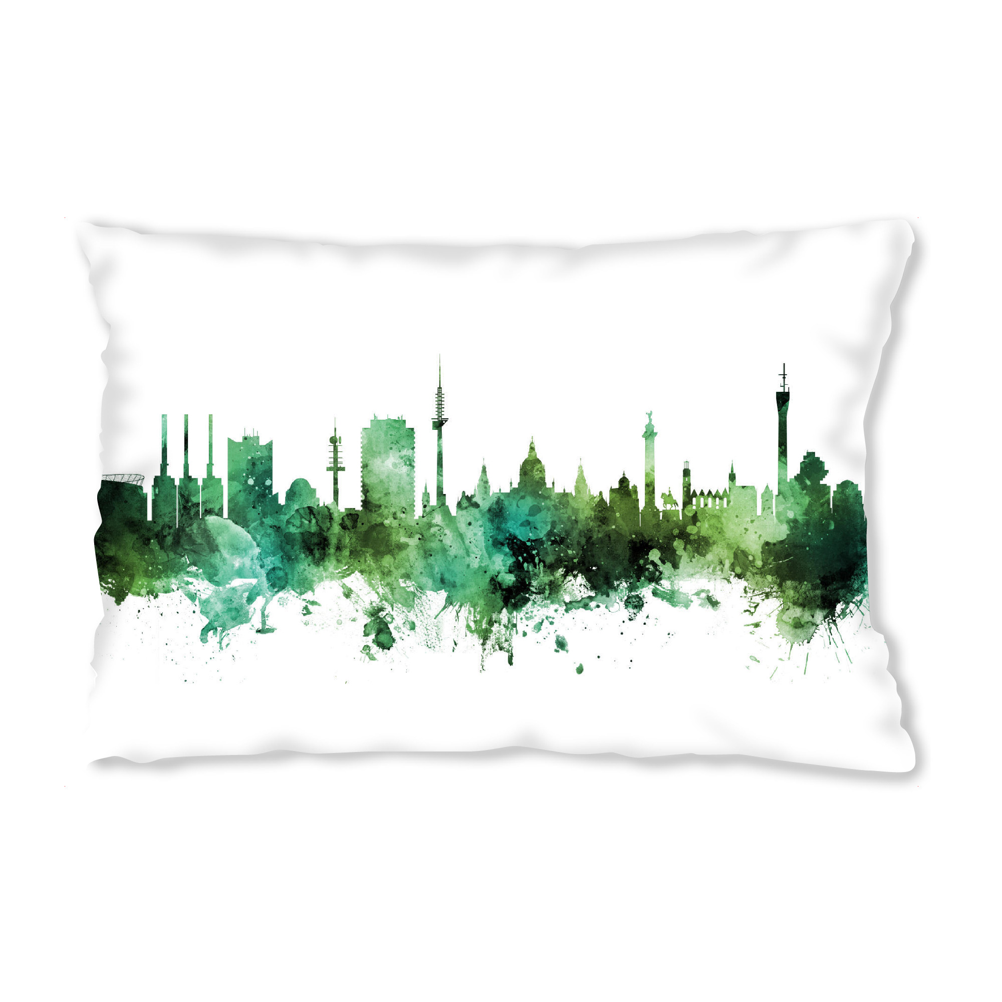 Design-Kissen "Hannover Germany Skyline Green" artboxONE - Städte