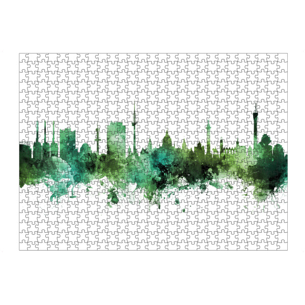 Puzzle Ravensburger "Hannover Germany Skyline Green" artboxONE - Städte