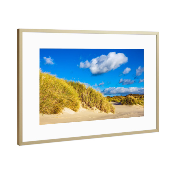Poster mit Rahmen Gold "Dünen auf Amrum" artboxONE - Natur,Reise,Reise / Strand und Meer