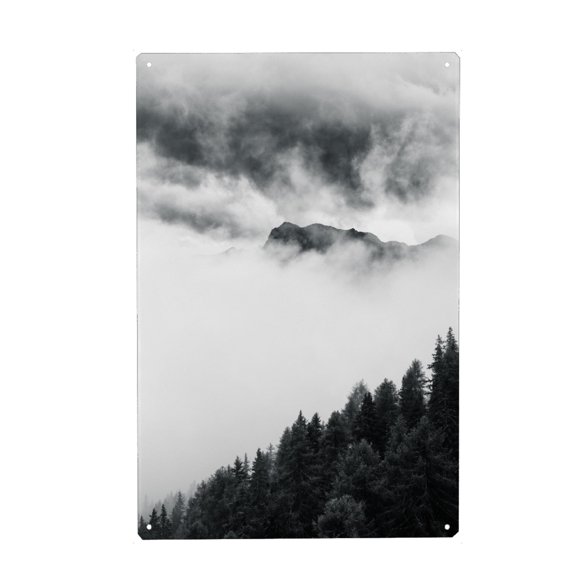 Metall Poster "Woods and Peaks" artboxONE - Natur