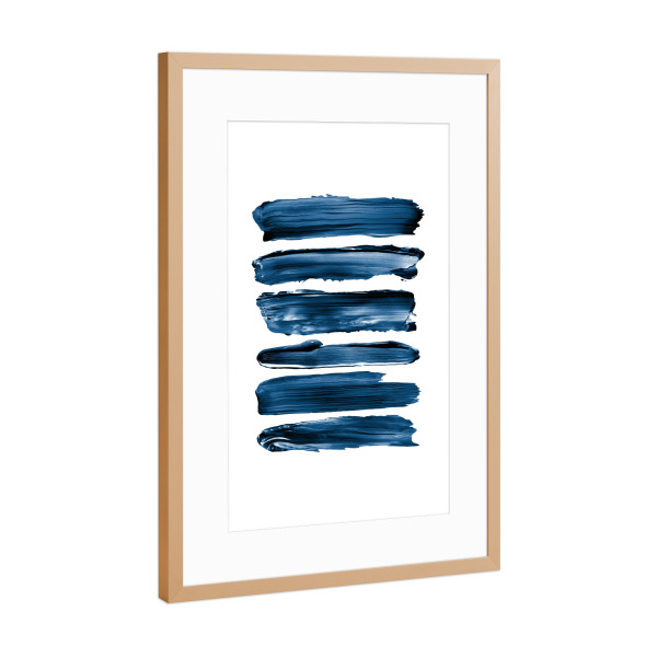 Poster mit Rahmen Kupfer "Brush Strokes in Blue" artboxONE - Für Kinder,Abstrakt,Streetart