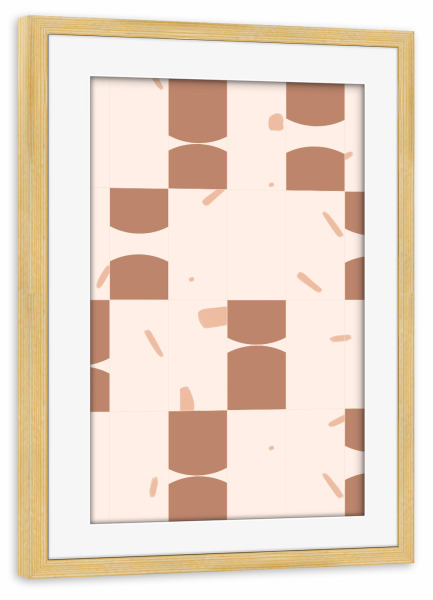 Poster mit Rahmen kiefer "Earthy Tiles Second" artboxONE - Abstrakt,Geometrie