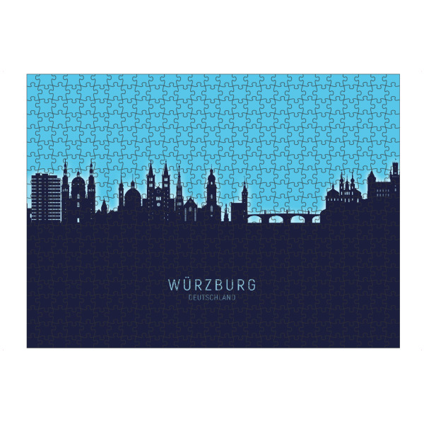 artboxONE Puzzle "Würzburg Skyline Glow Blue" artboxONE - Städte