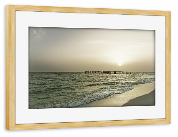 Poster mit Rahmen kiefer "FLORIDA Sonnenuntergang | Vintage" artboxONE - Natur,Reise,Reise / Strand und Meer