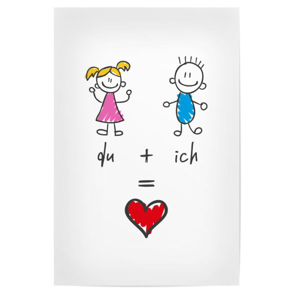 Poster 30x20 cm "Du (Frau) & Ich (Mann)" artboxONE - Typografie,Menschen,Liebe