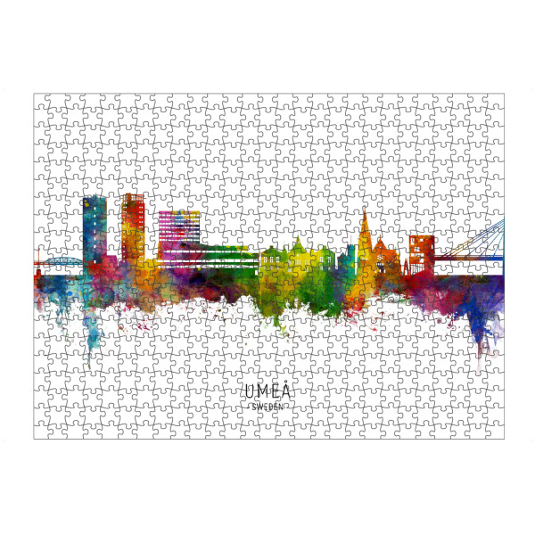 Puzzle Ravensburger "Umeå Sweden Skyline txt" artboxONE - Städte