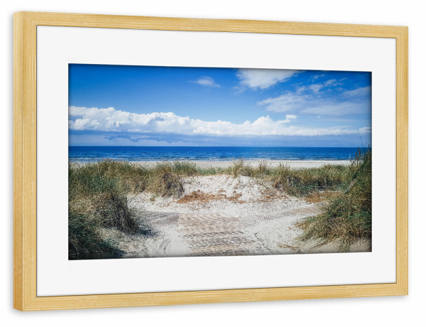 Poster mit Rahmen kiefer "Nordseestrand" artboxONE - Natur,Reise,Reise / Strand und Meer