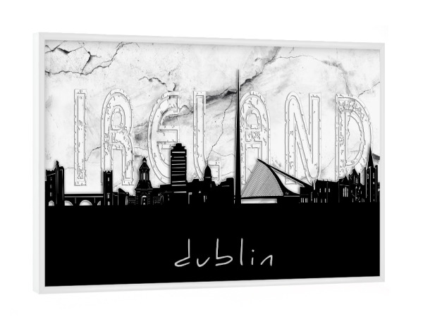 Poster mit weißem Rahmen "Dublin skyline marble" artboxONE - Städte,Reise,Architektur,Marmor
