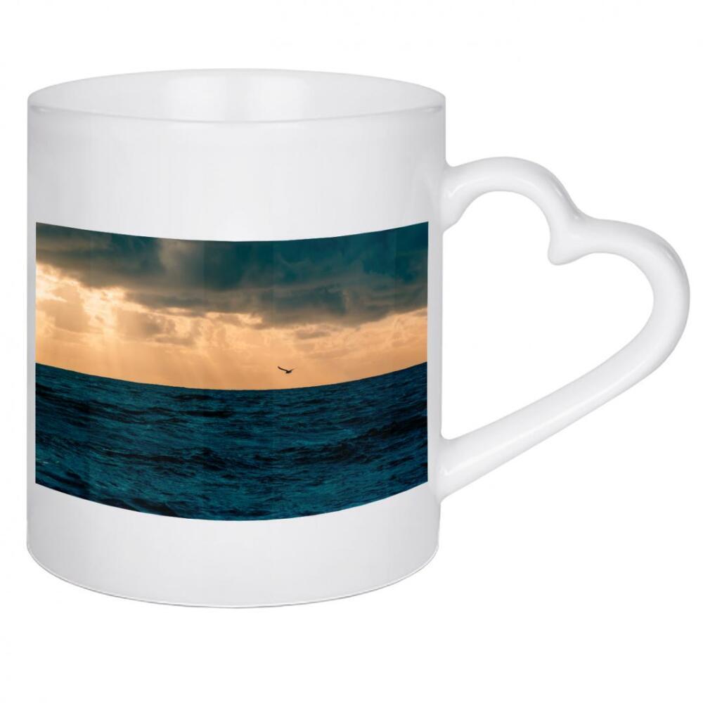 Herztasse "Möwe über der Nordsee" artboxONE - Natur,Reise,Tiere,Reise / Strand und Meer,Reise / Länder