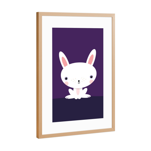 Poster mit Rahmen Kupfer "Kleines Kaninchen" artboxONE - Für Kinder,Tiere