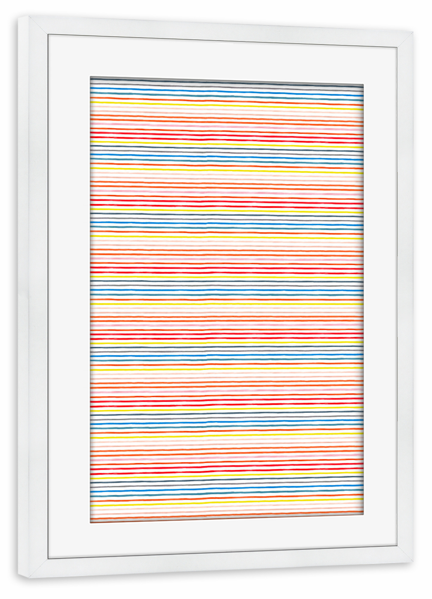 Poster mit Rahmen weiß "Marker Stripes Colorful" artboxONE - Für Kinder,Abstrakt,Geometrie,Lustig