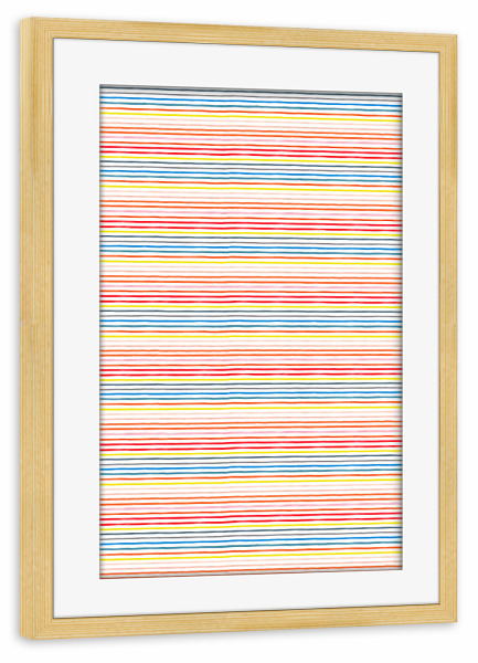 Poster mit Rahmen kiefer "Marker Stripes Colorful" artboxONE - Für Kinder,Abstrakt,Geometrie,Lustig