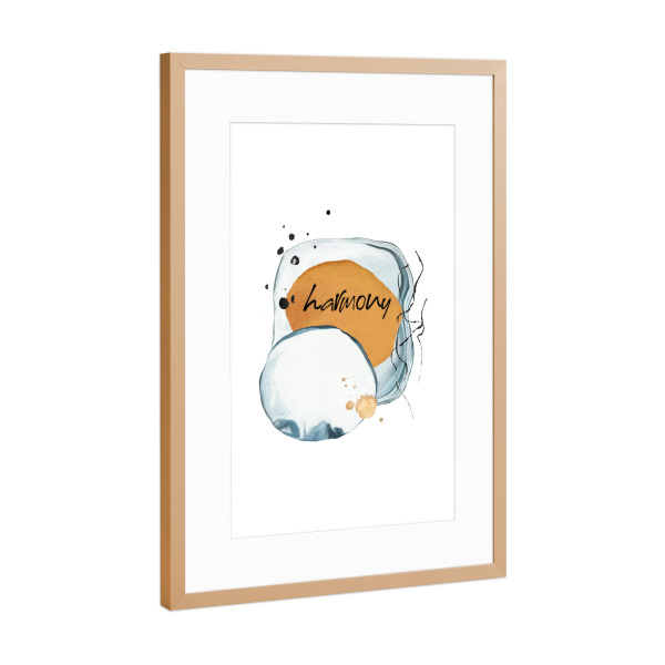 Poster mit Rahmen Kupfer "Harmony zen art" artboxONE - Typografie,Abstrakt,Geometrie