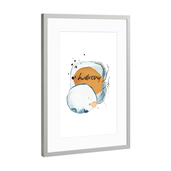 Poster mit Rahmen Silber "Harmony zen art" artboxONE - Typografie,Abstrakt,Geometrie