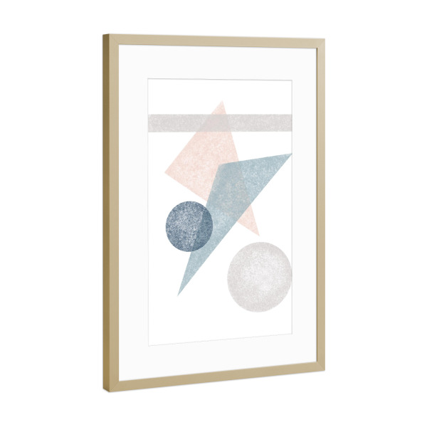 Poster mit Rahmen Gold "Geometric composition" artboxONE - Abstrakt,Geometrie