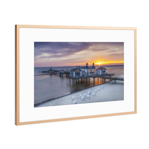 Poster mit Rahmen Kupfer "RÜGEN Seebrücke in Sellin" artboxONE - Architektur,Reise / Strand und Meer